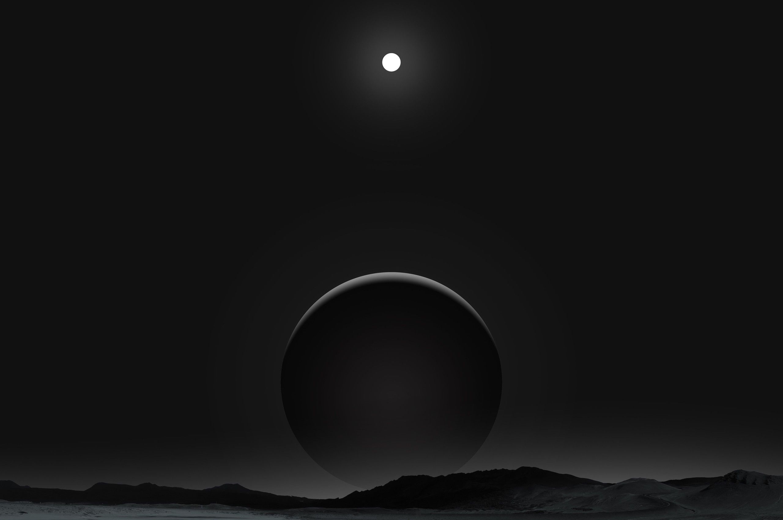 Pianeta scuro e luna, 2560x1700 WQXGA, Monitor Gaming