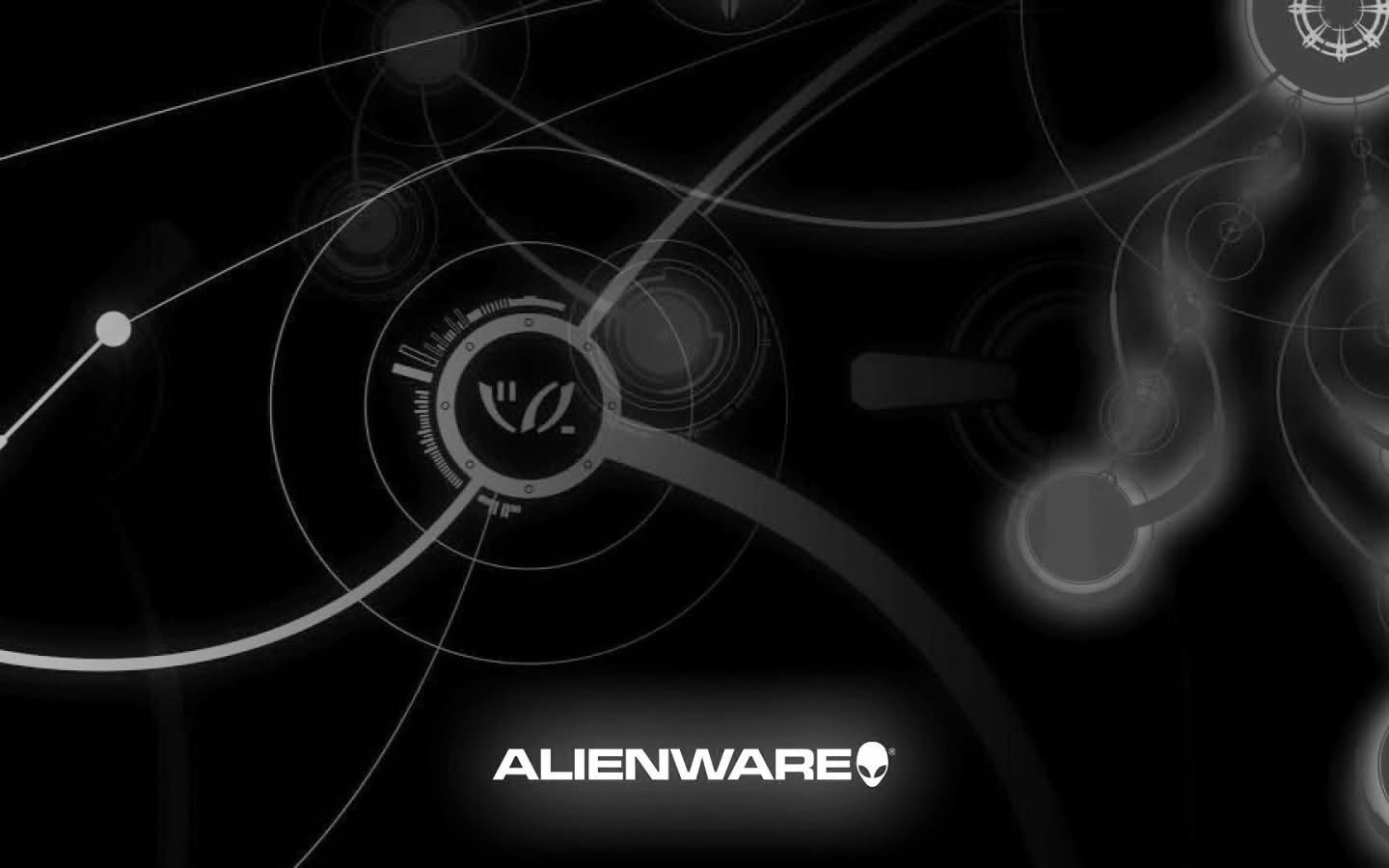 Logo Alienware astratto nero, Dell, 1440x900 HD, Desktop