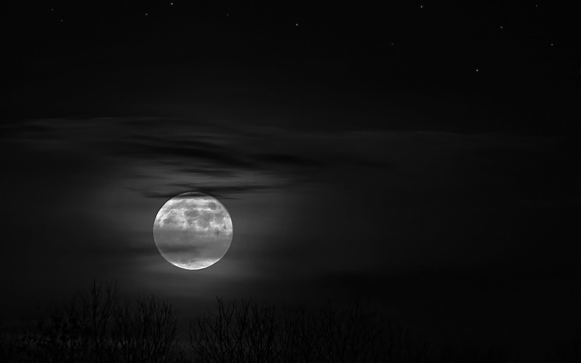 Luna piena cielo notturno, 1920x1200 WUXGA, Desktop