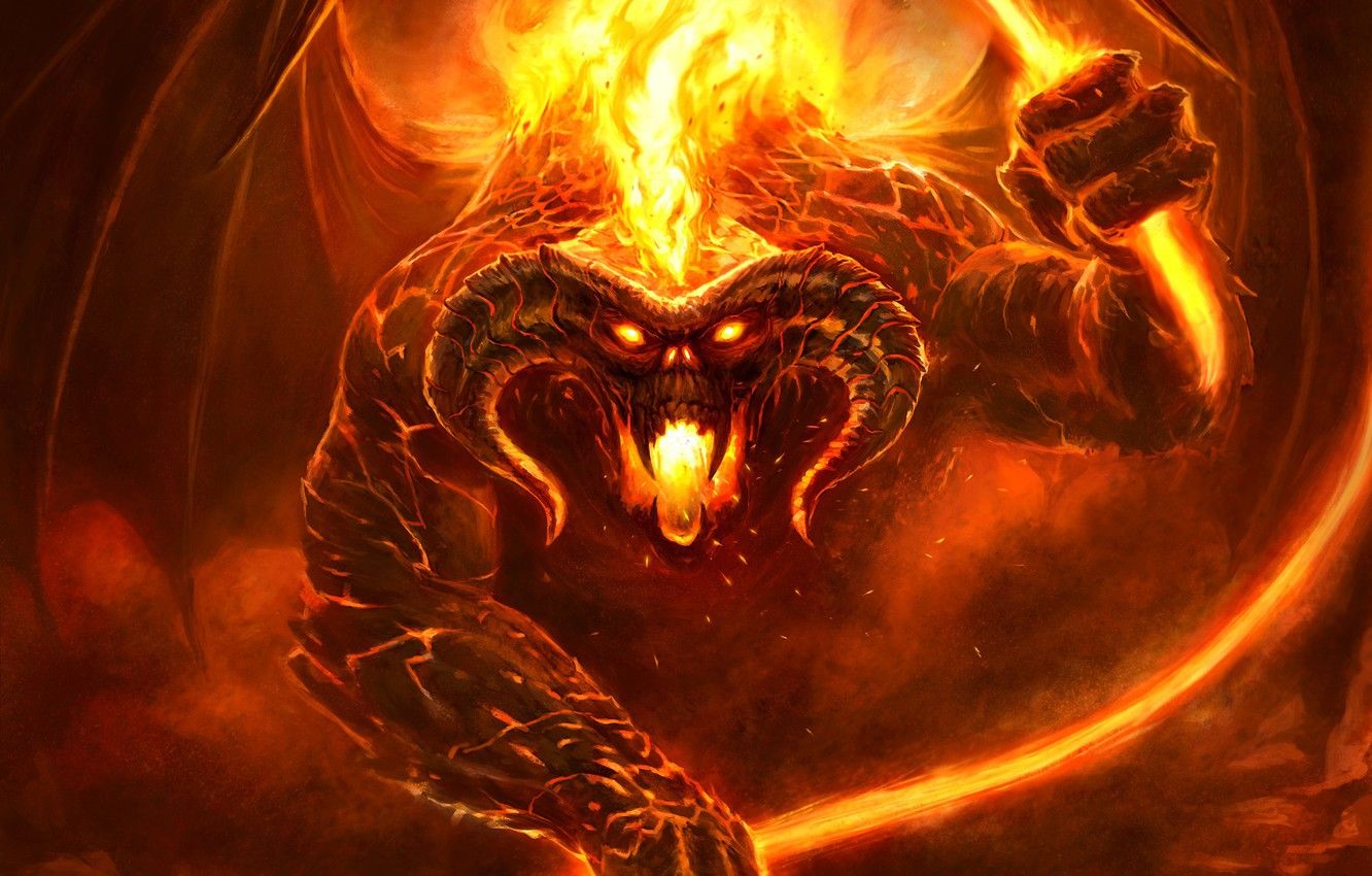Balrog mostro di fuoco, 1332x850 720p, PC