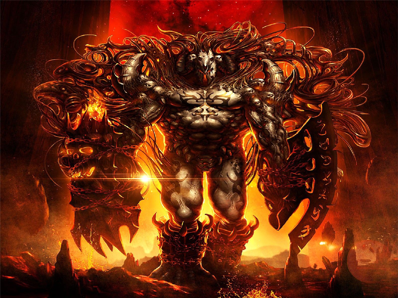 Demone di fuoco infernale, 1600x1200 HD, PC