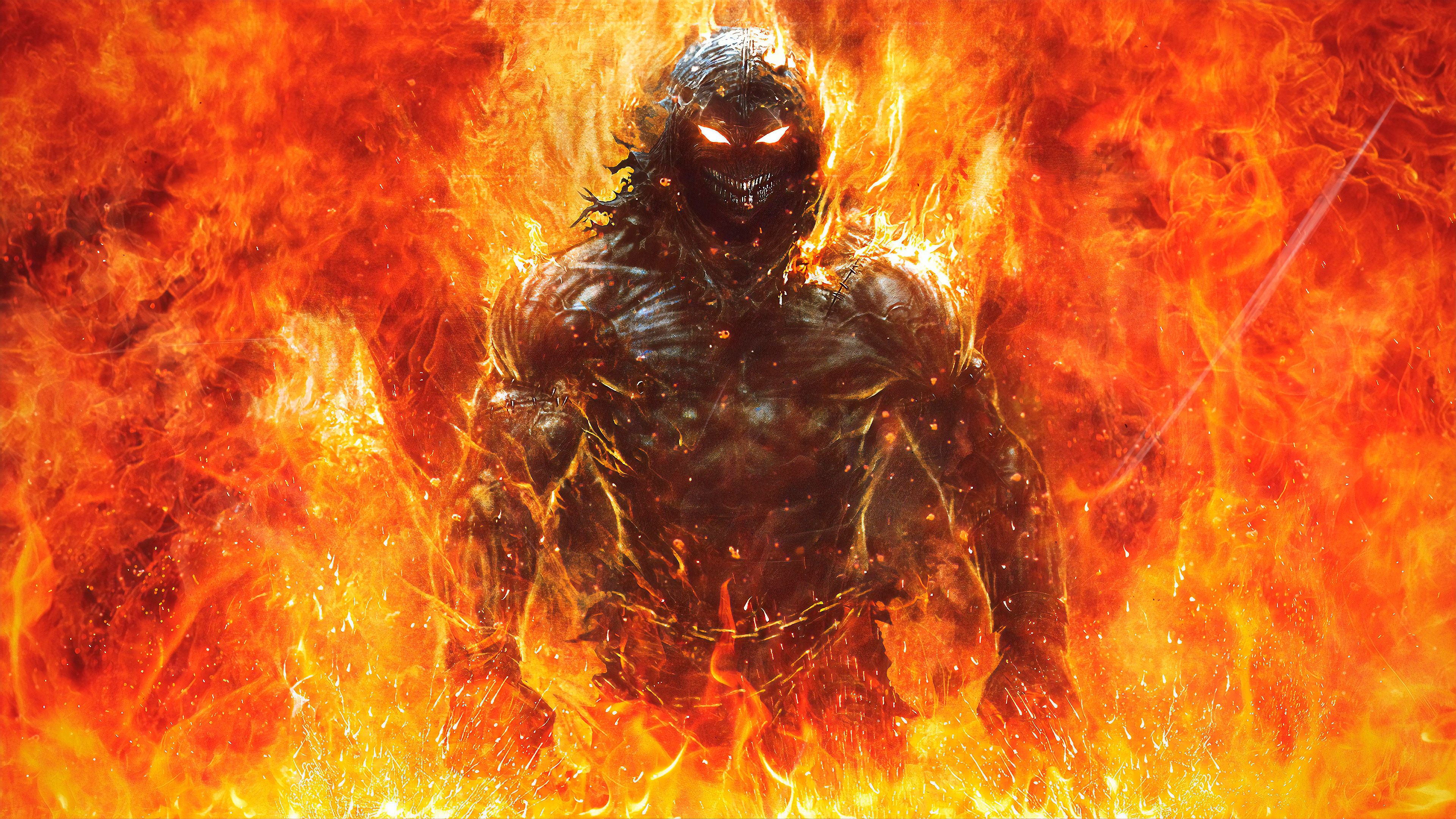 Mostro di fuoco fiammeggiante, 3840x2160 4K Ultra HD, Monitor 4K