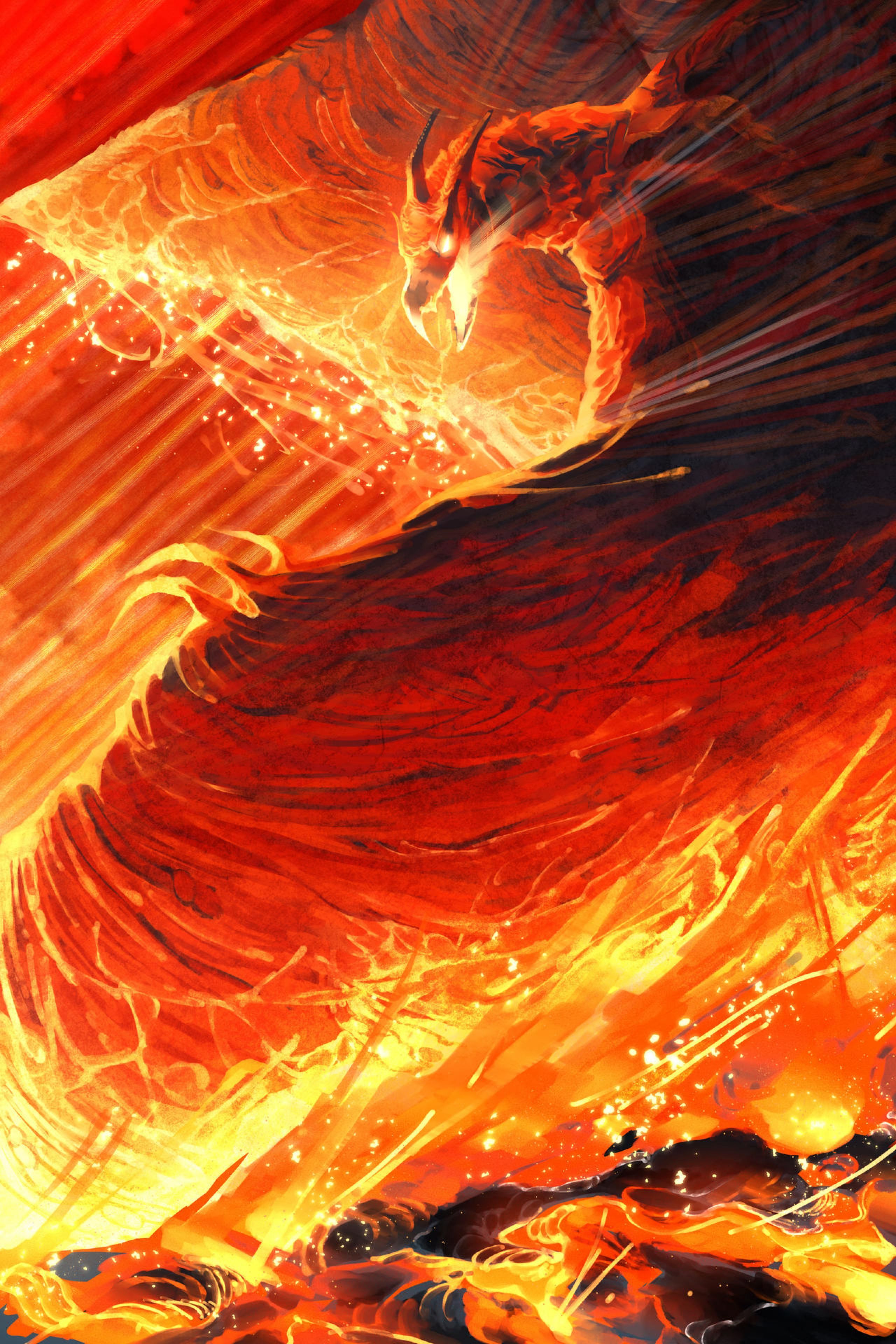 Godzilla mostro di fuoco, kaiju, 2560x3840 Verticale, Mobile
