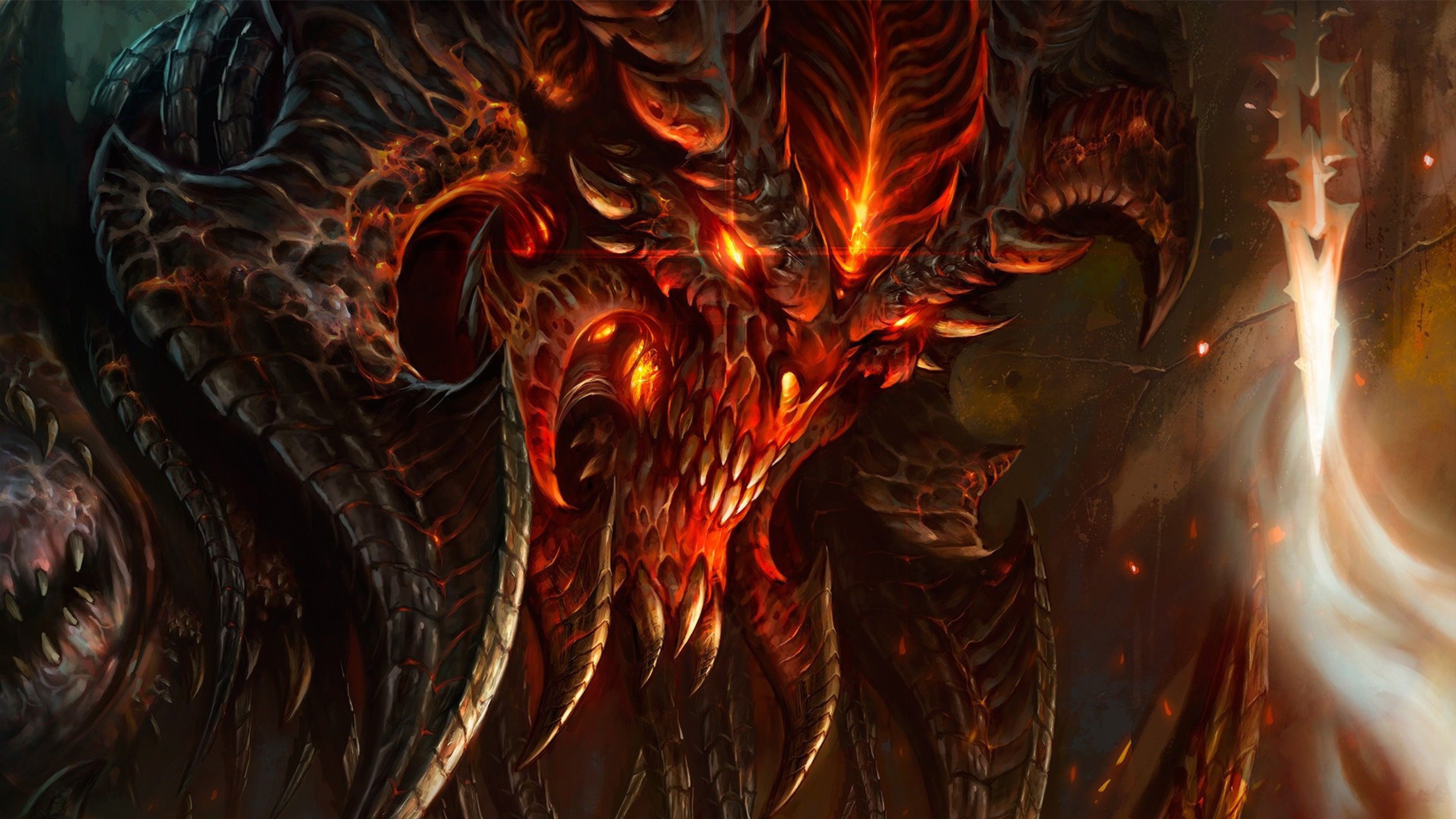 Diablo demone di fuoco, 3840x2160 4K Ultra HD, Monitor 4K