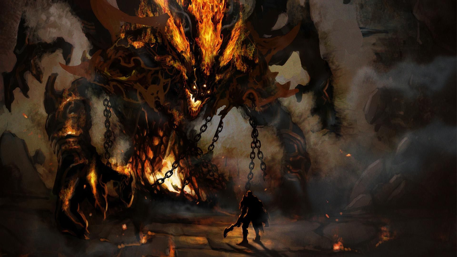 Mostro di fuoco incatenato, 1920x1080 1080p, PC Desktop