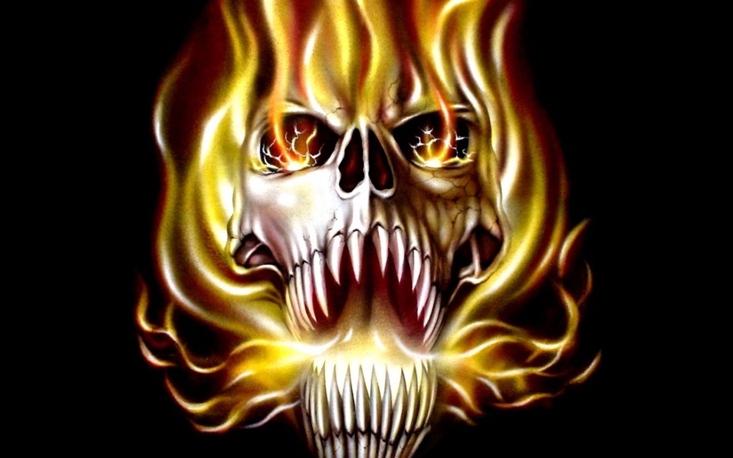 Teschio in fiamme, 1440x900 HD, Desktop