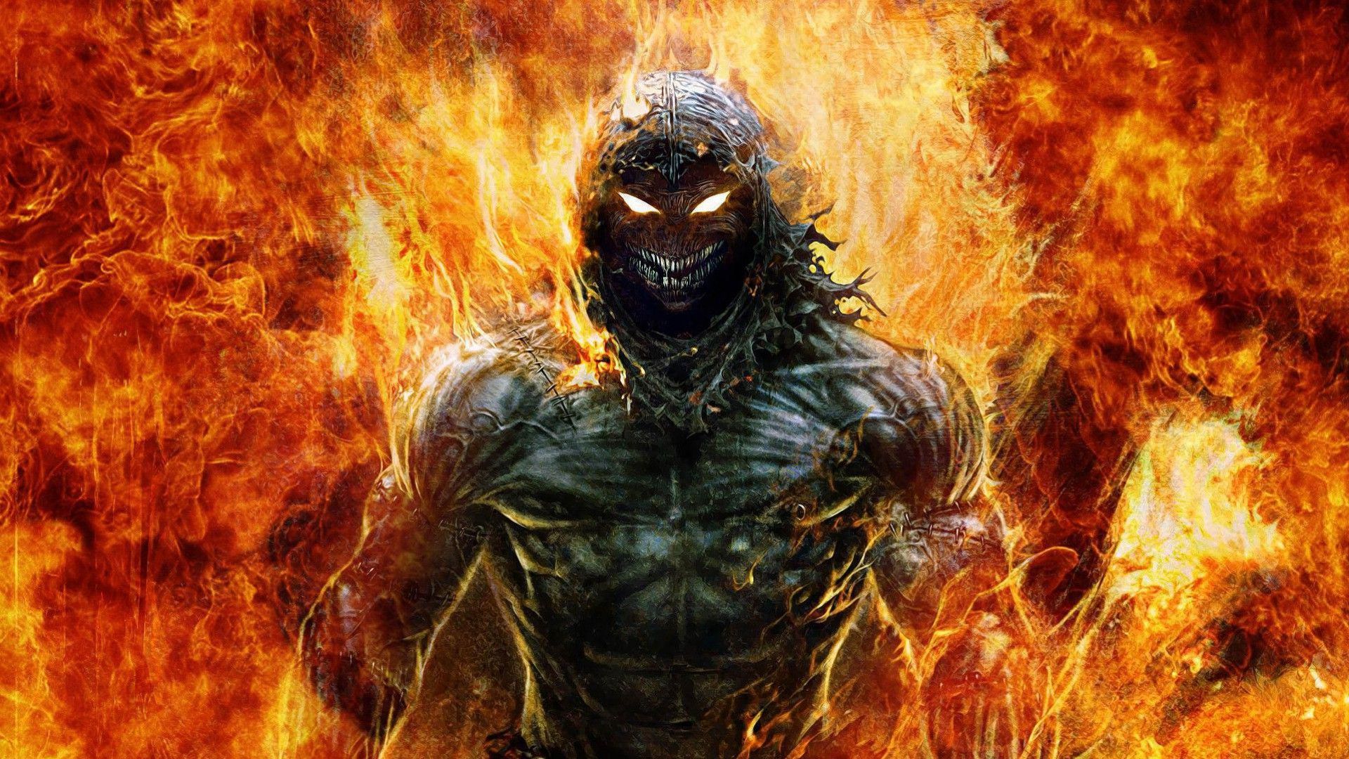 Mostro Disturbed avvolto dal fuoco, 1920x1080 1080p, Laptop