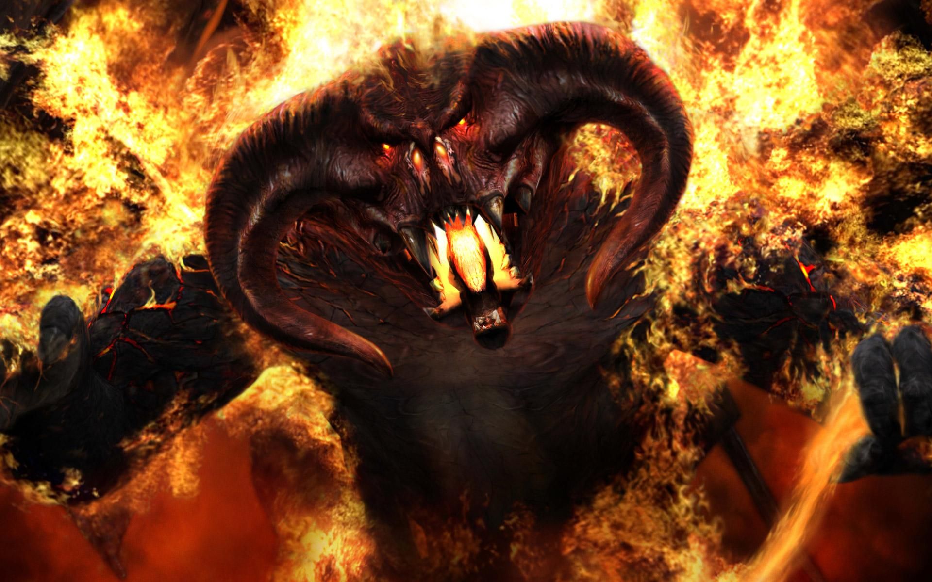Mostro demoniaco tra le fiamme, 1920x1200 Full HD+, PC