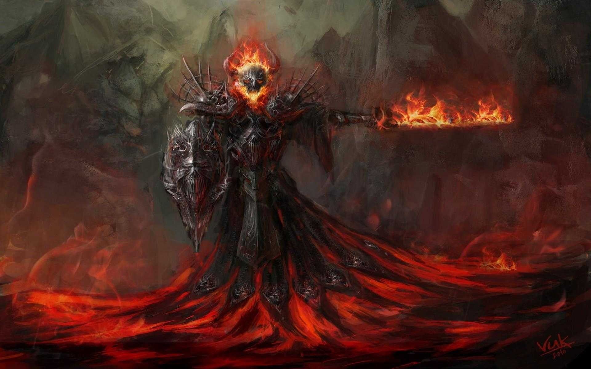 Mostro di fuoco con spada, 1920x1200 WUXGA, PC Desktop