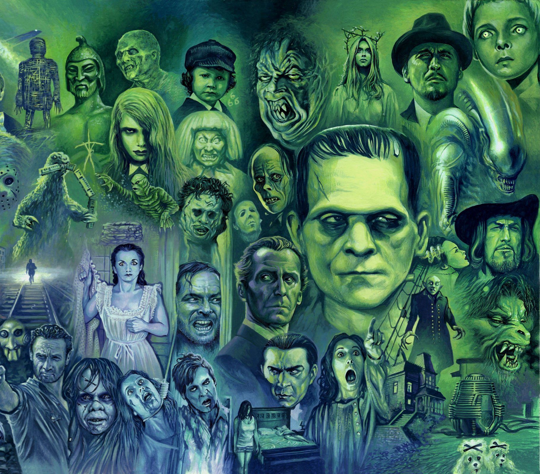 Collage mostri horror classici, 1820x1600 HD, iMac