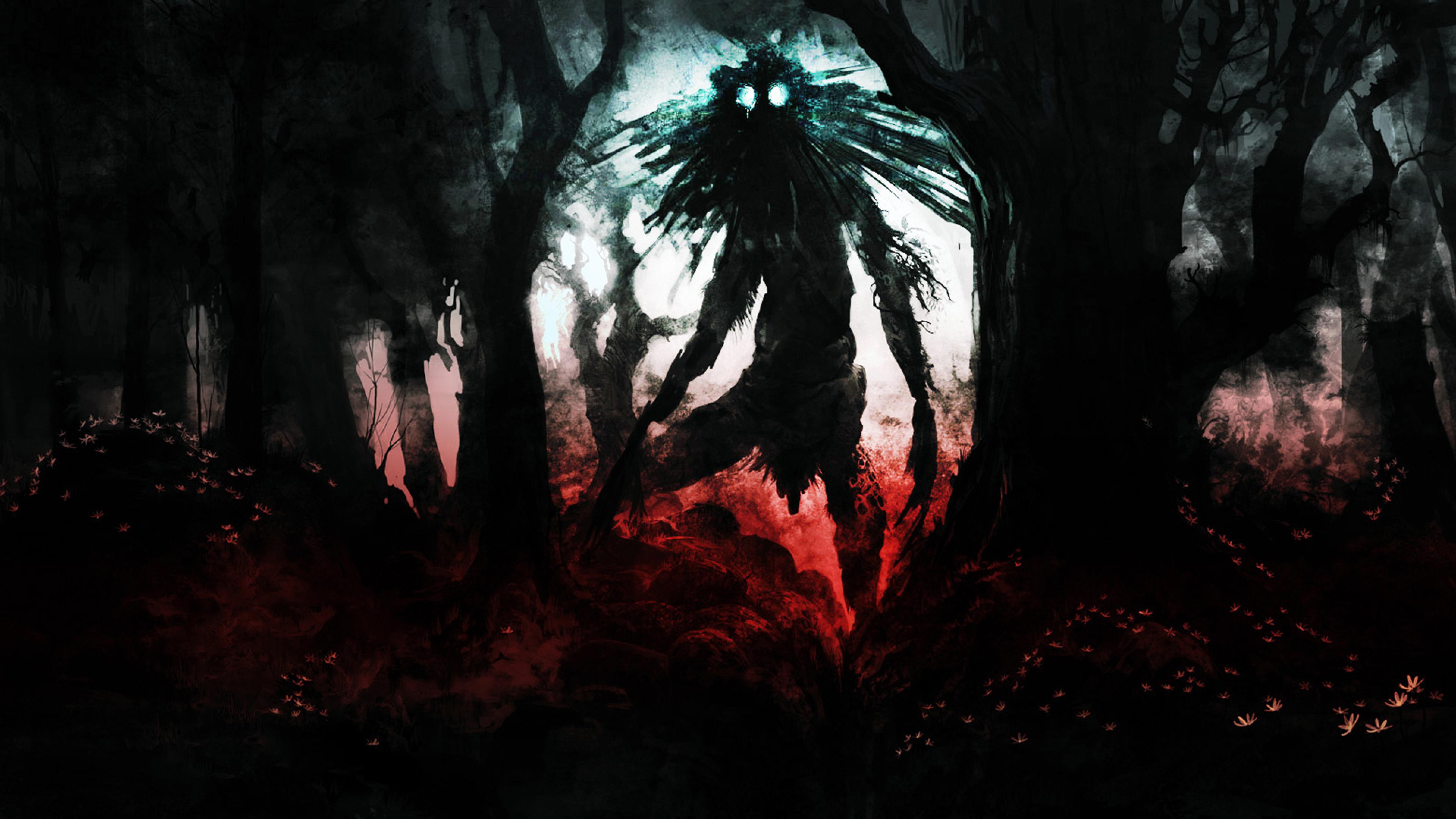 Mostro spettrale nella foresta, 3840x2160 4K, Monitor 4K