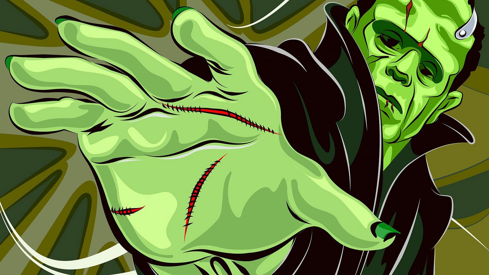 Mostro verde stile Frankenstein, 1600x900 HD Ready, iMac