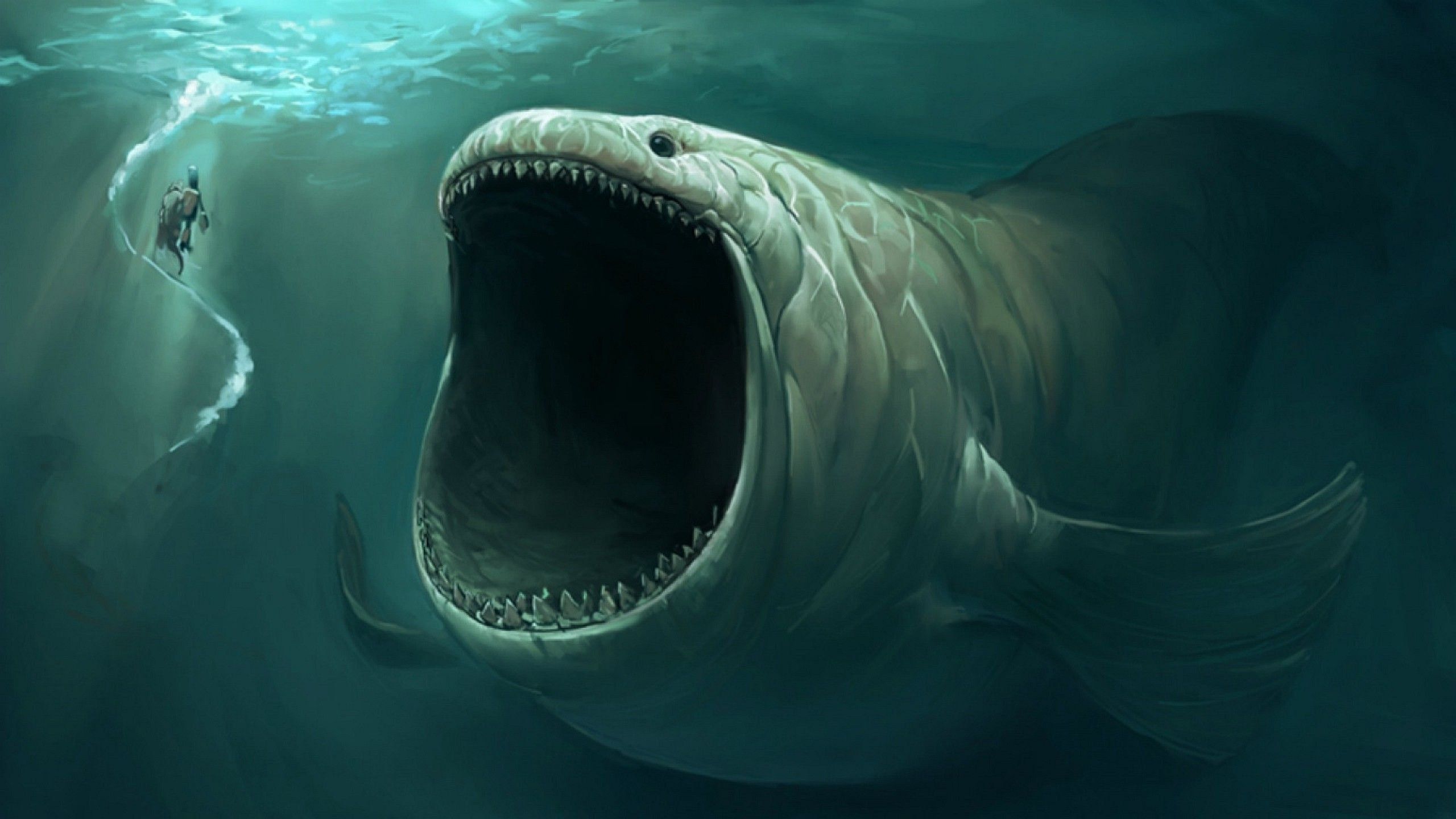 Mostro marino gigante subacqueo, 2560x1440 QHD, Laptop