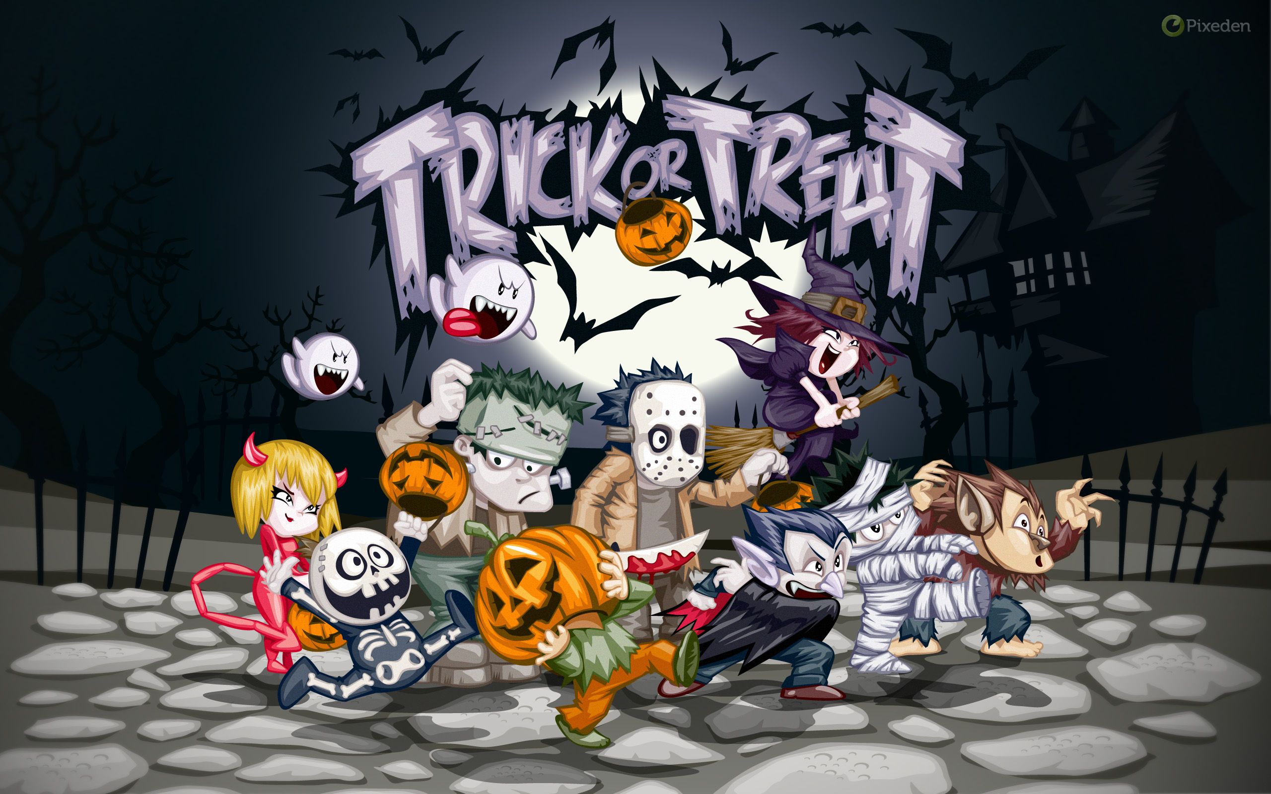 Mostri di Halloween cartoon, 2560x1600 2K+, PC