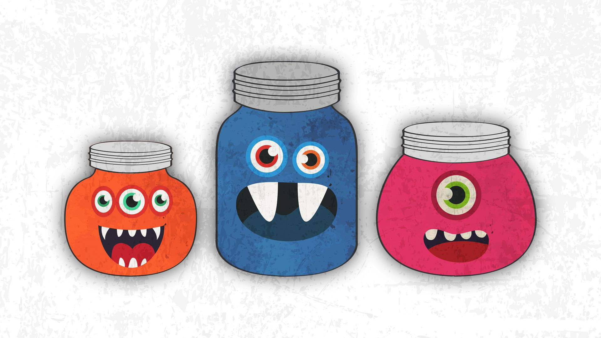 Barattoli mostro Halloween colorati, 1920x1080 Full HD, Laptop