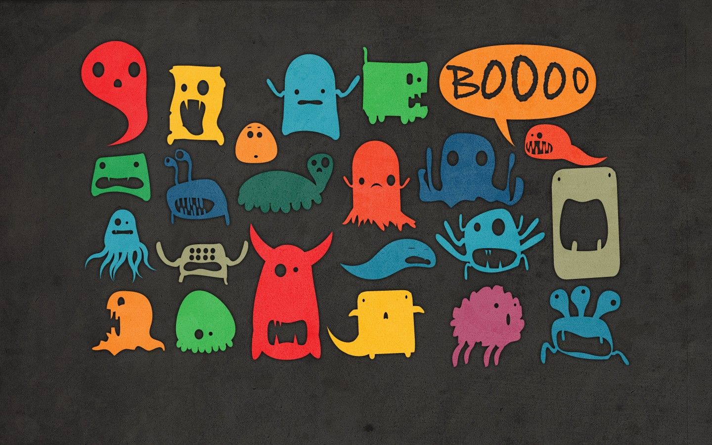 Mostri colorati cartoon Halloween, 1440x900 HD, Desktop