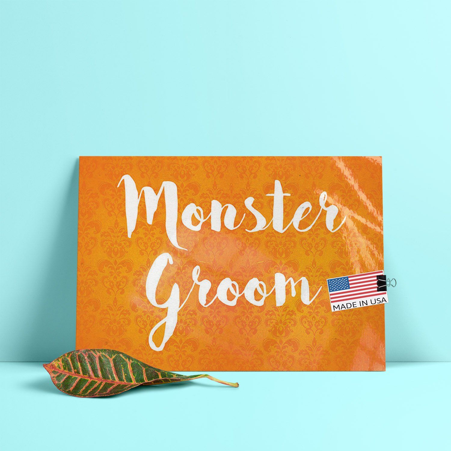 Poster arancione Monster Groom, 1500x1500 720p, Laptop