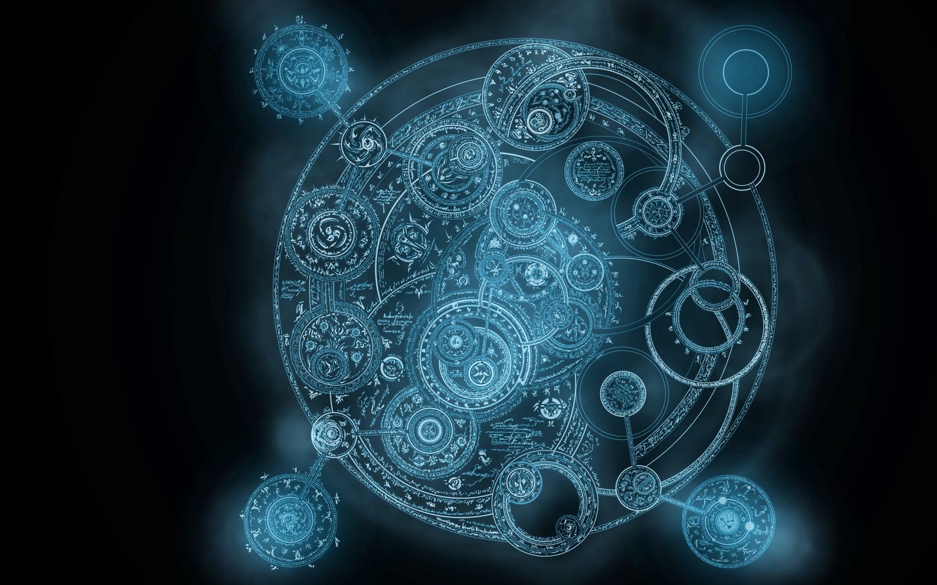 Ingranaggi circolari astratti blu, 1920x1200 WUXGA, PC