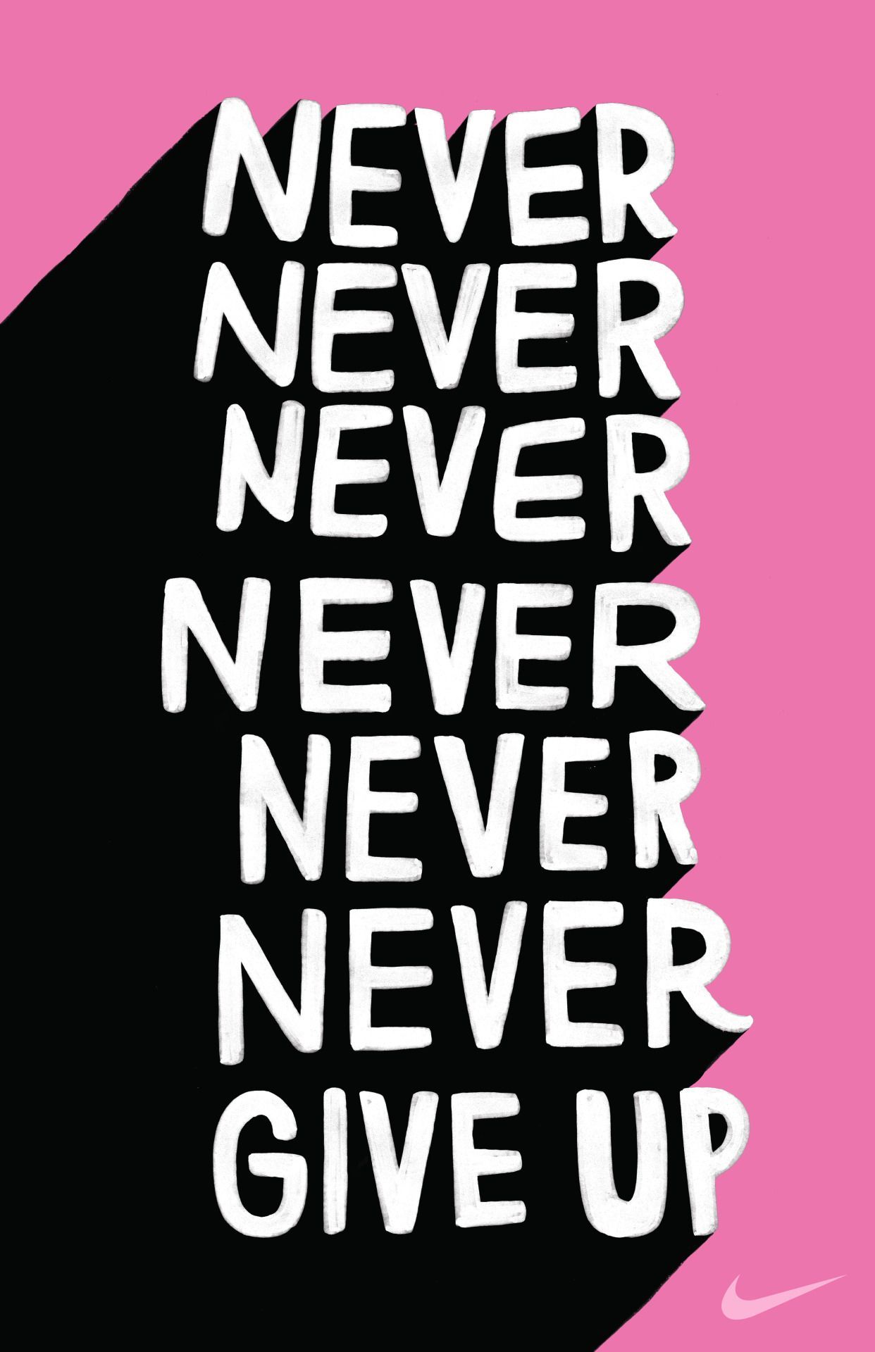 Nike frase motivazionale rosa nero, 1242x1920 Verticale, iPhone