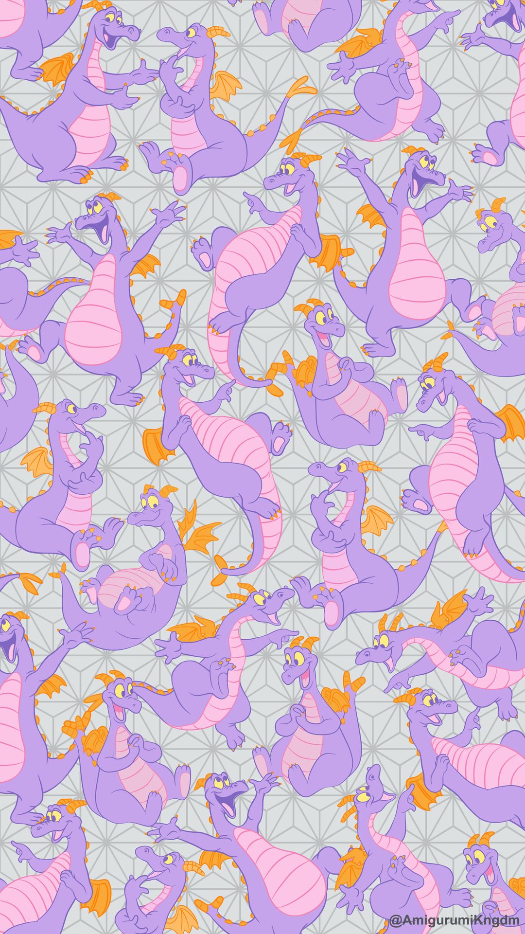 Figment drago viola pattern, 1080x1920 Verticale, Mobile
