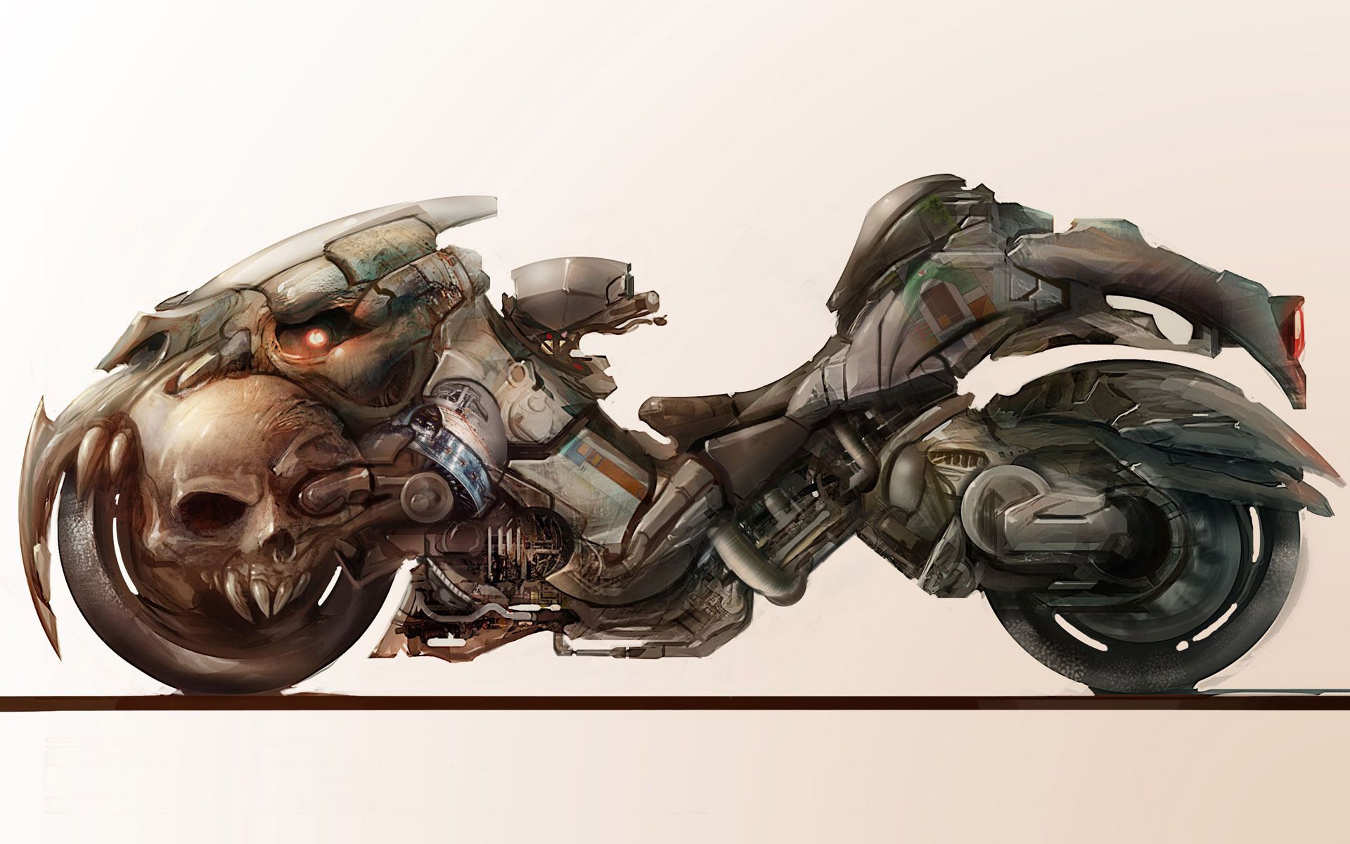 Moto futuristica teschio meccanico, 1920x1200 WUXGA, PC Desktop