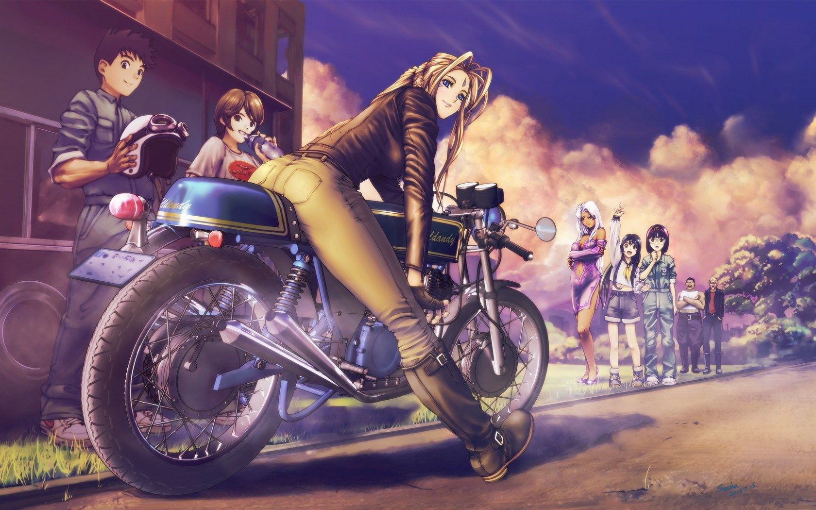 Anime ragazzo su motocicletta, 1680x1050 HD Ready, PC