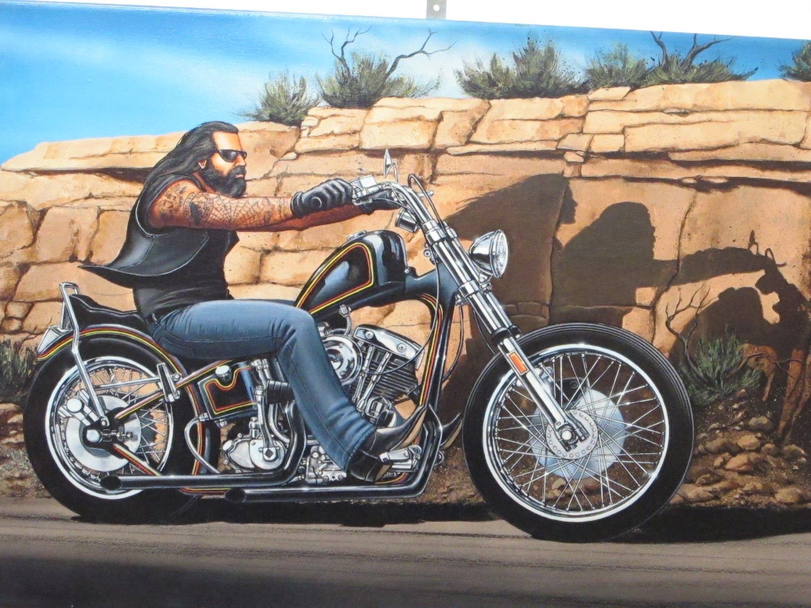 David Mann motociclista chopper deserto, 1600x1200 HD Ready, Desktop