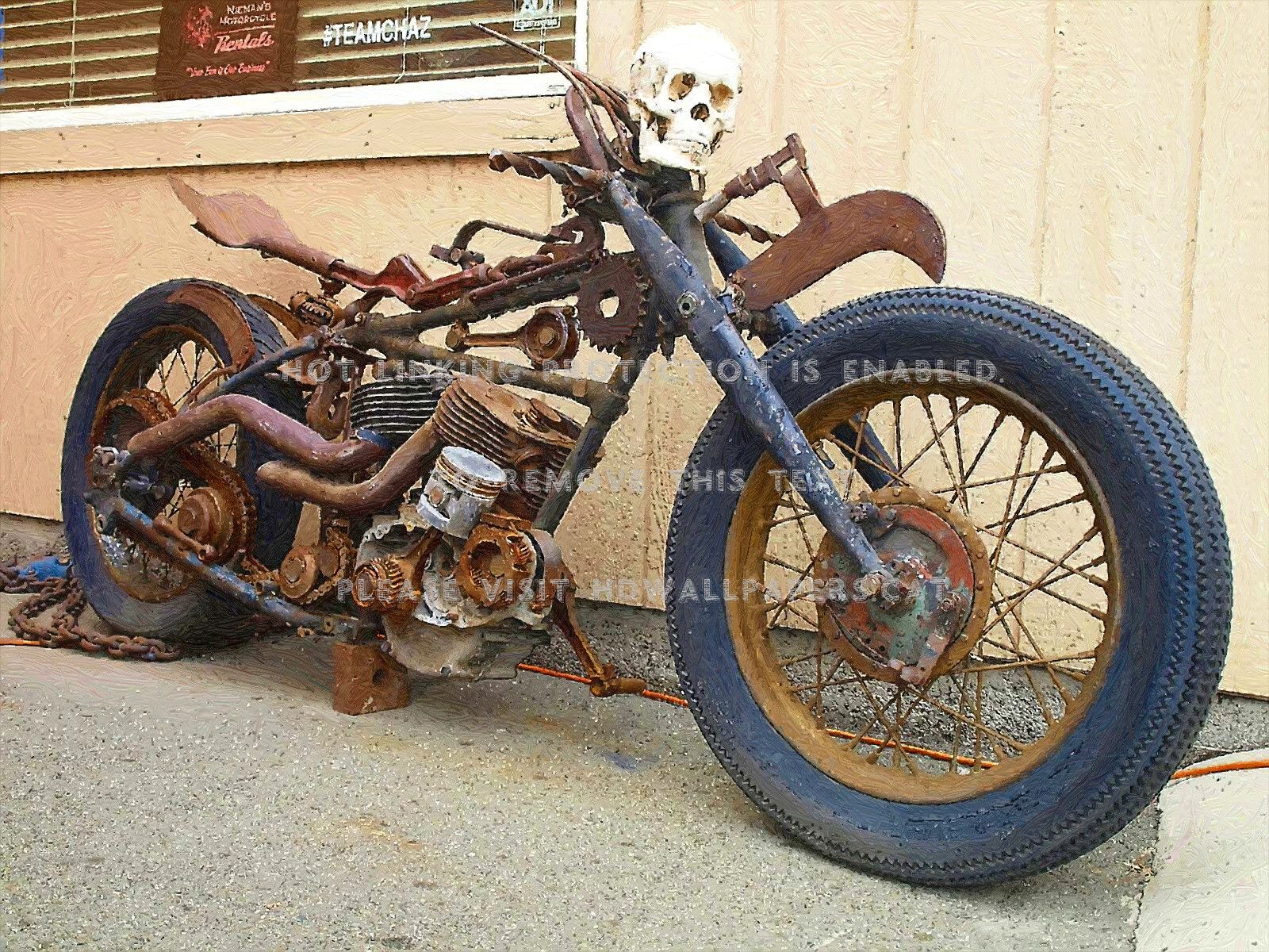 Moto ruggine con teschio, 1600x1200 HD, Laptop
