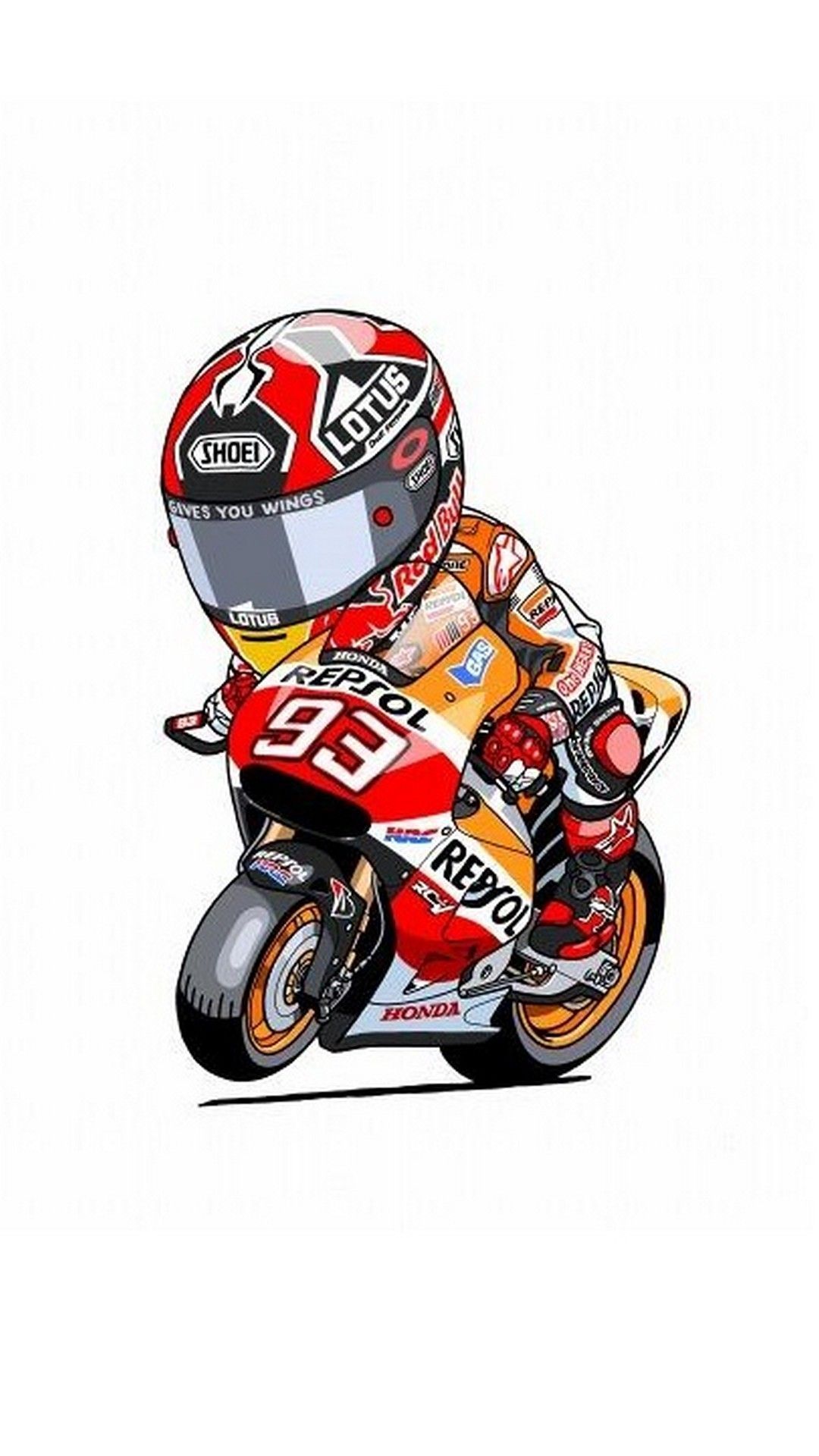 Marc Marquez cartone MotoGP, 1080x1920 Verticale, Telefono