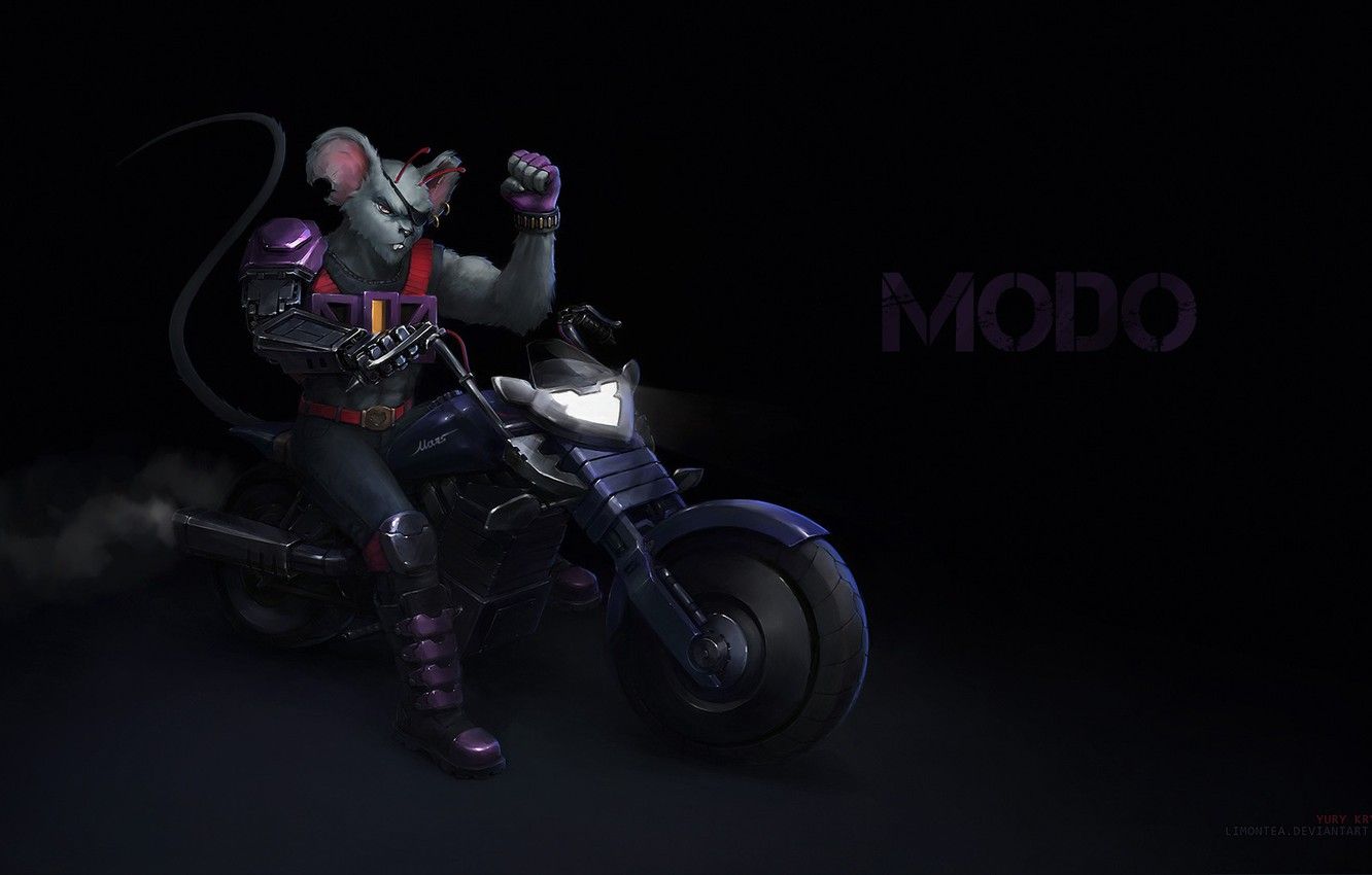 Robot rosso con moto minimalista, 1920x1080 Full HD, Laptop