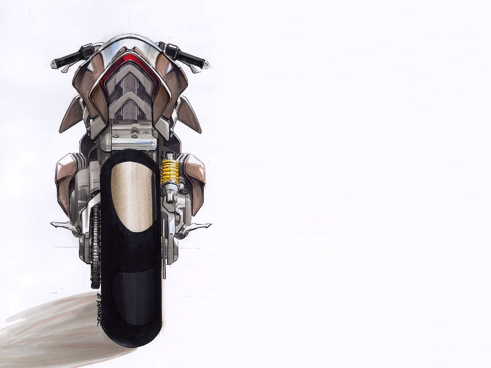 Moto rossa cartello One Way, 1332x850 HD, Desktop