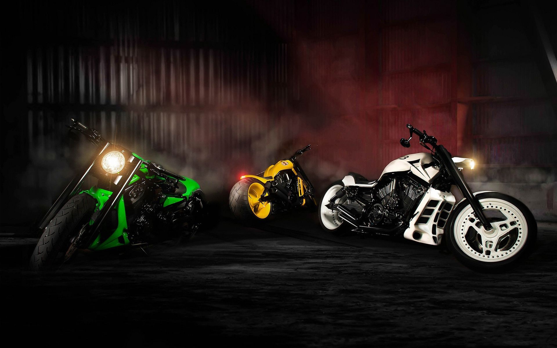 Tre moto chopper colorate, 1920x1200 Full HD+ WUXGA, PC Desktop