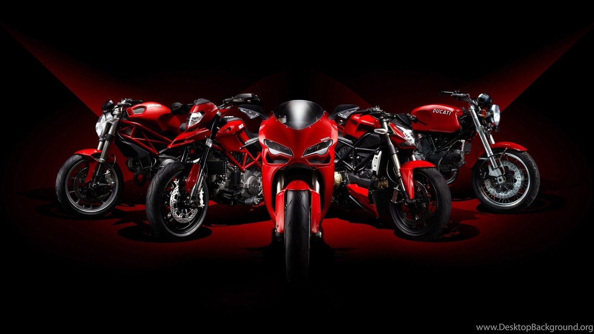 Moto Ducati rosse in fila, 1920x1080 Full HD 1080p, Desktop