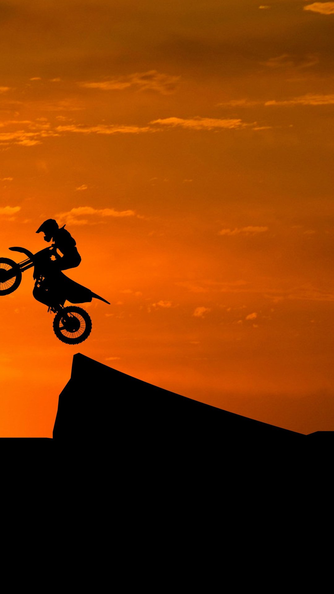 Moto stunt tramonto silhouette, 1080x1920 Full HD Verticale, Samsung Galaxy
