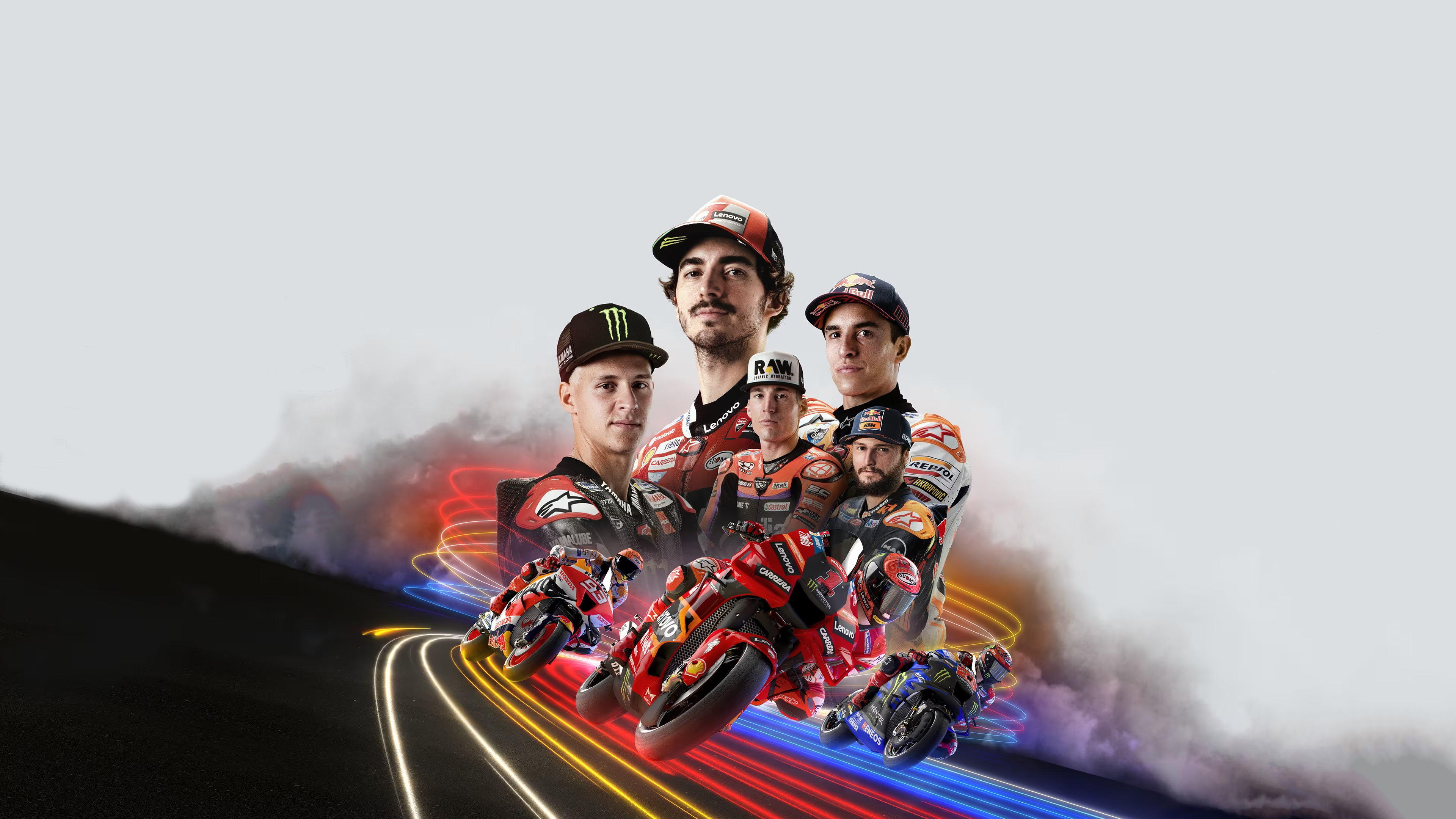 Piloti MotoGP con moto sportiva, 3840x2160 4K, Desktop 4K