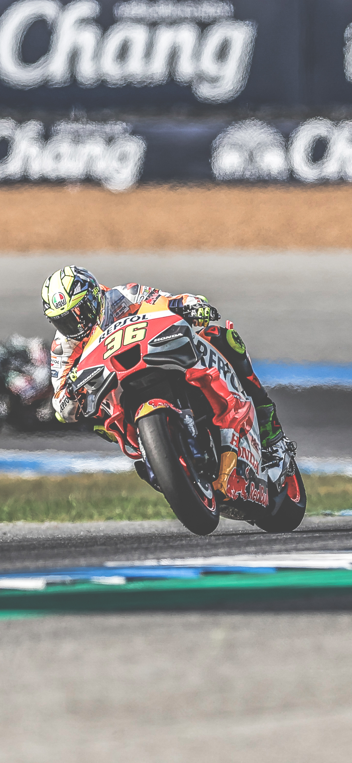 Moto da corsa MotoGP in curva, 1182x2560 Verticale, Telefono
