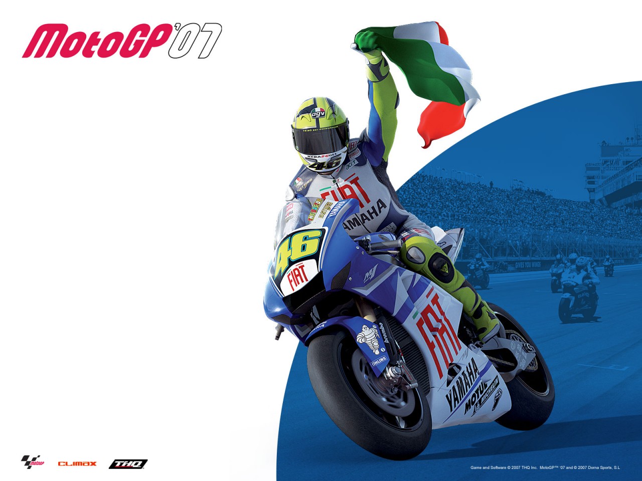 Valentino Rossi moto Yamaha bandiera, 1280x960 HD, Desktop
