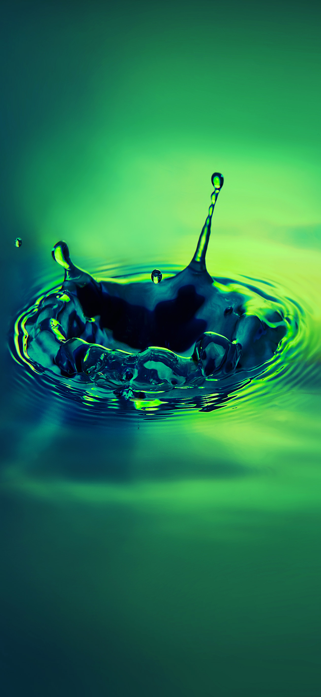 Goccia d'acqua verde, 1080x2340 Full HD Verticale, Smartphone
