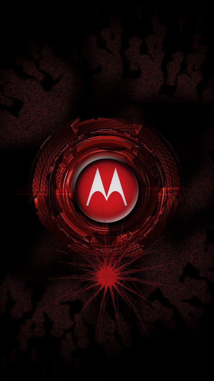 Logo Motorola rosso su nero, 720x1280 Verticale, Telefono