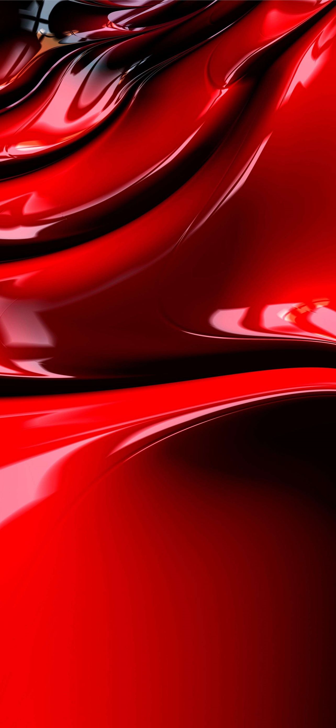 Onde astratte rosse lucide, 1284x2778 Verticale, Mobile