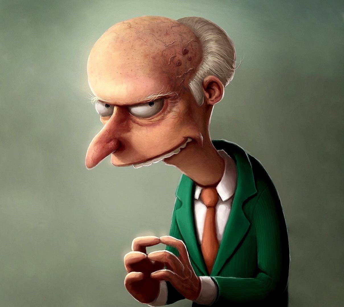 Mr. Burns Simpsons caricatura, 1209x1078 HD, Laptop