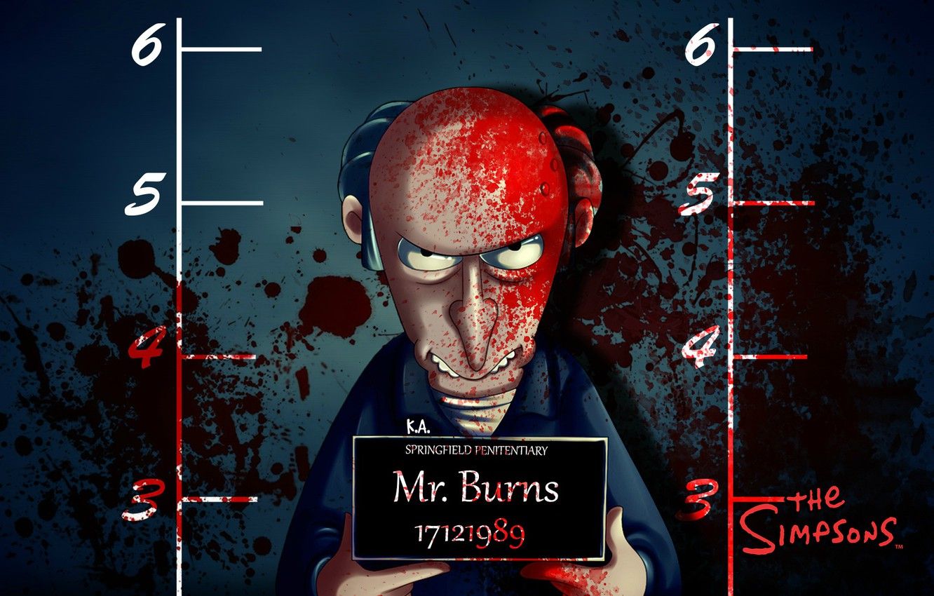 Mr. Burns mugshot insanguinato, 1332x850 HD, Desktop