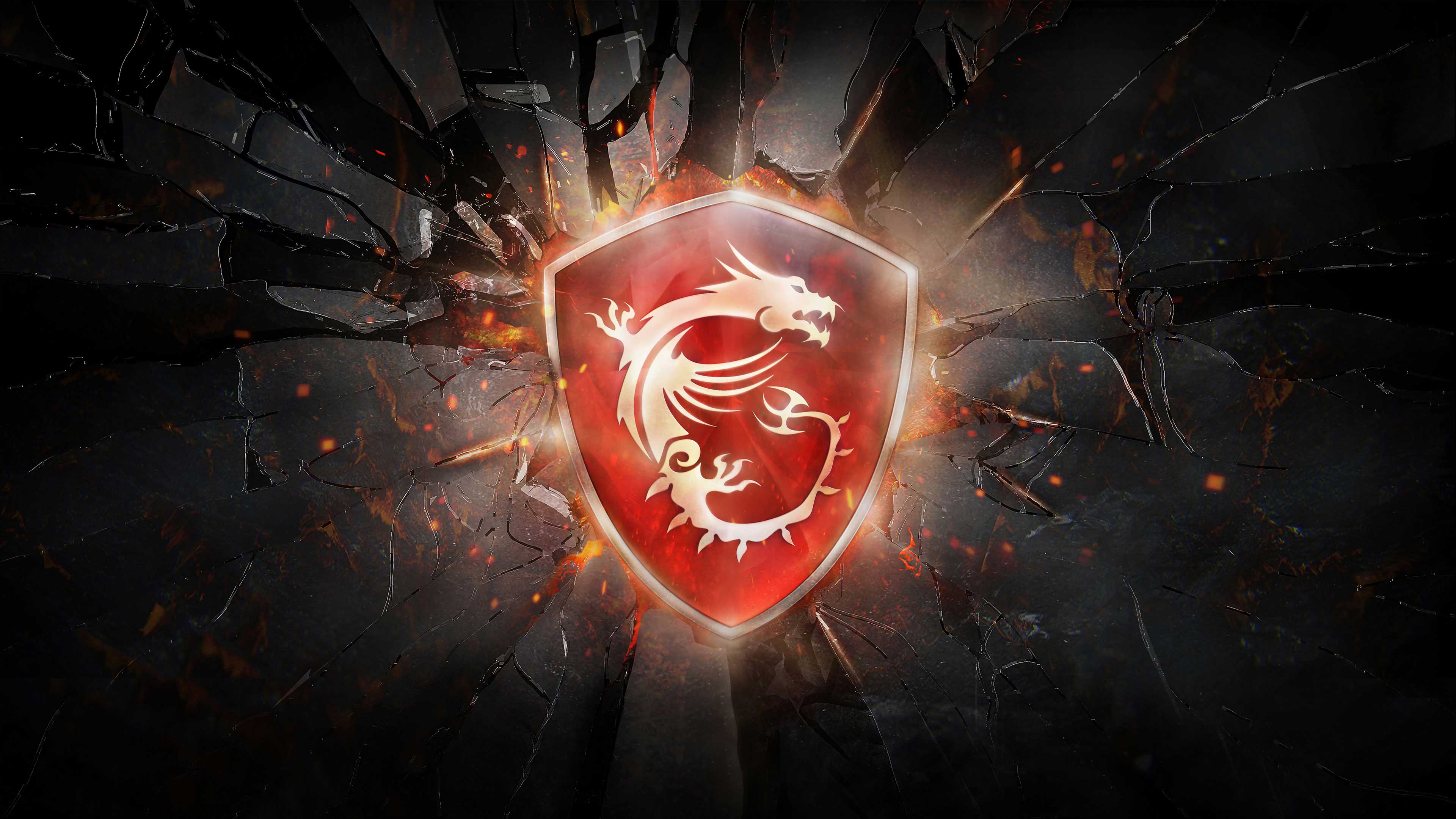 Logo MSI drago rosso, hardware gaming, 3840x2160 4K Ultra HD, Monitor 4K