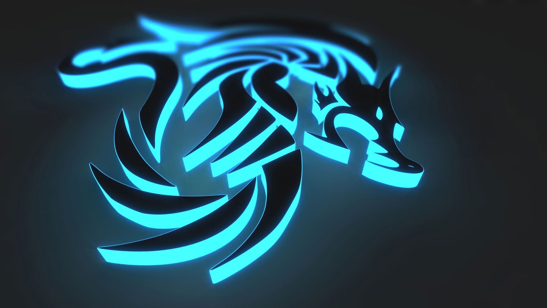 Logo drago MSI blu neon, 1920x1080 Full HD, PC Desktop