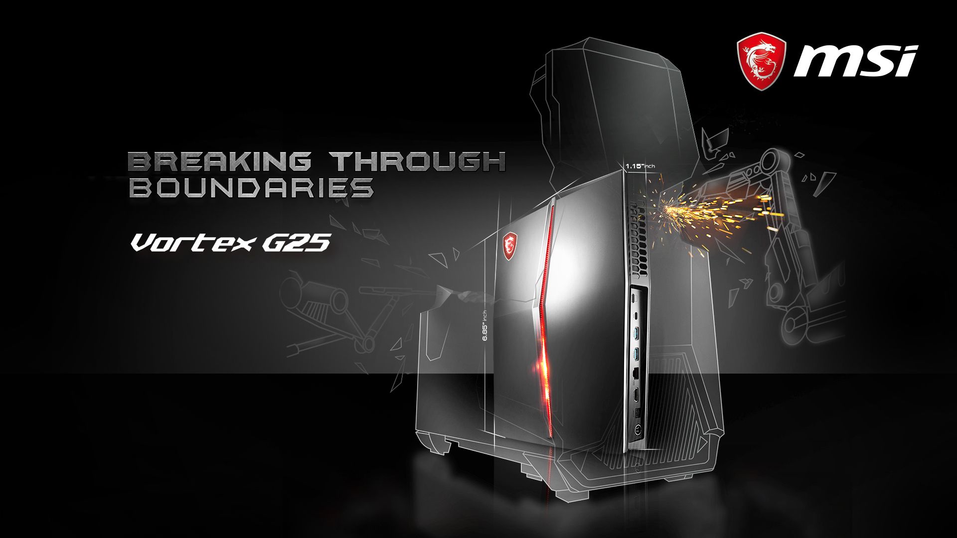 MSI Vortex G25 PC gaming, 1920x1080 Full HD, PC