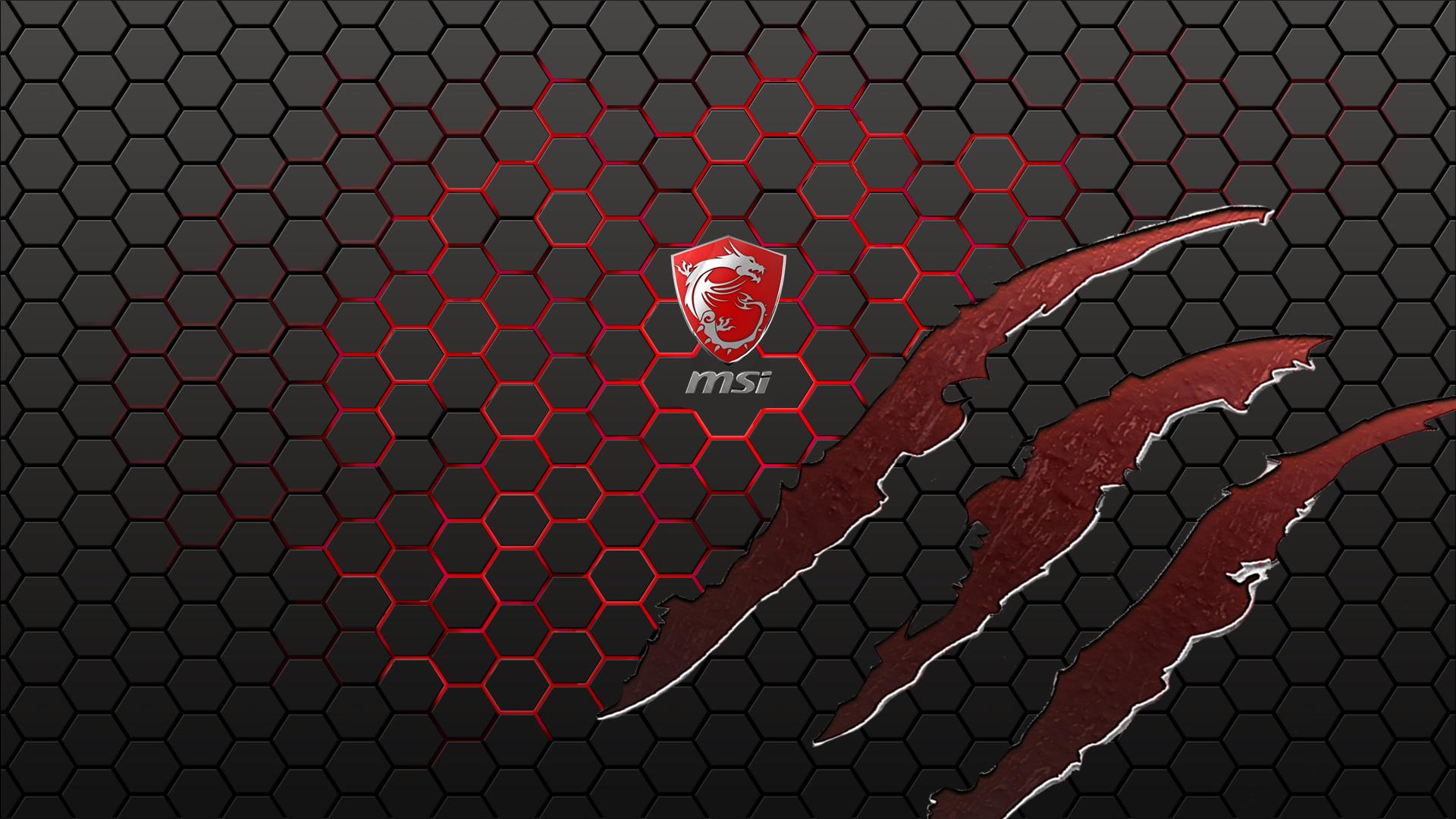 Logo MSI rosso esagoni, 1920x1080 Full HD 1080p, Desktop