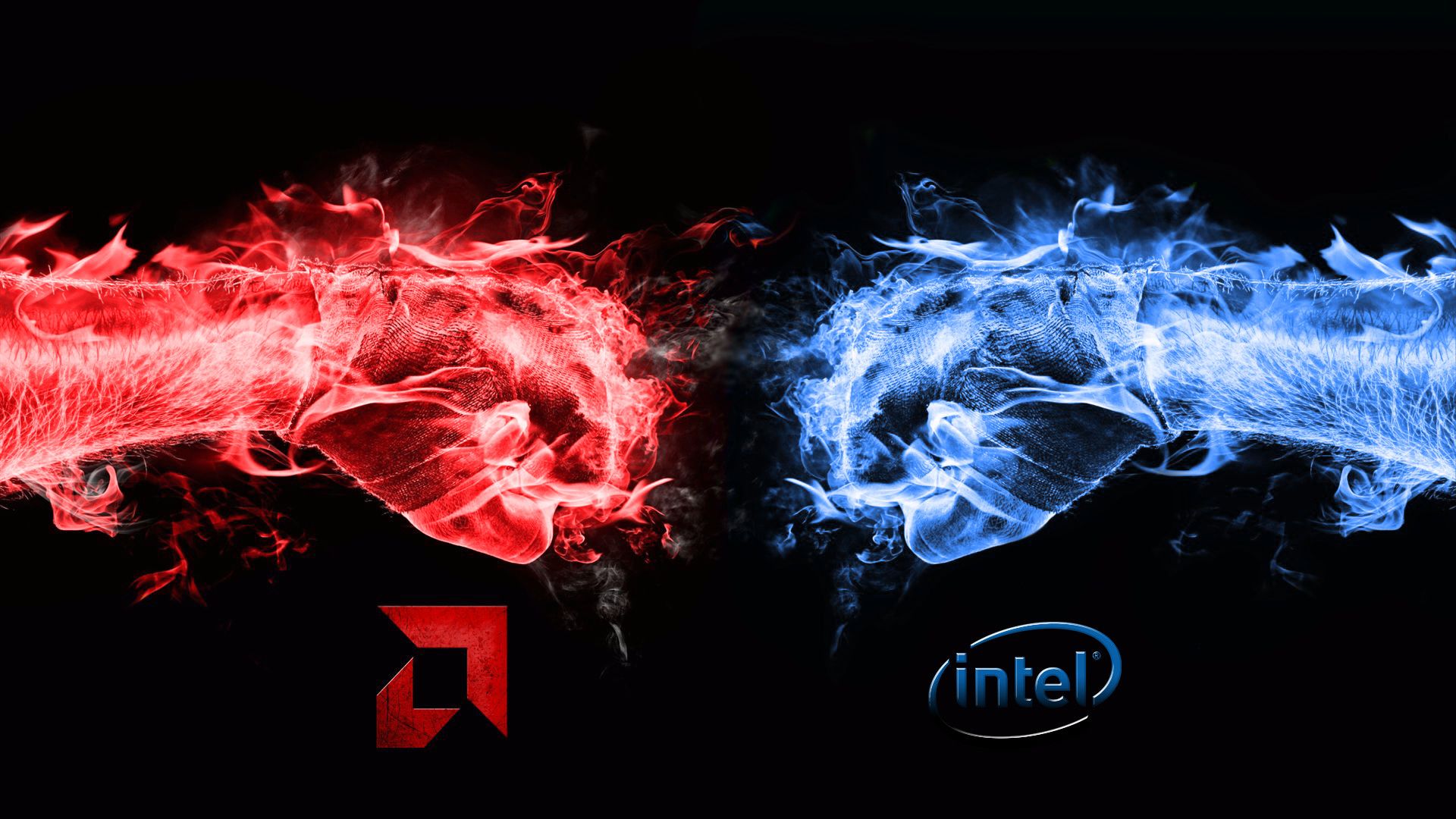 AMD vs Intel pugni fiamma, 1920x1080 Full HD, PC Desktop
