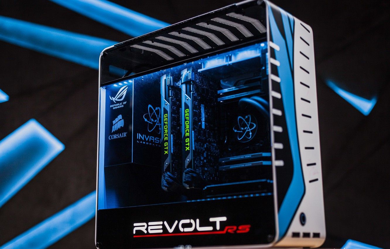 PC gaming ROG blu, Republic of Gamers, 1332x850 HD, Desktop