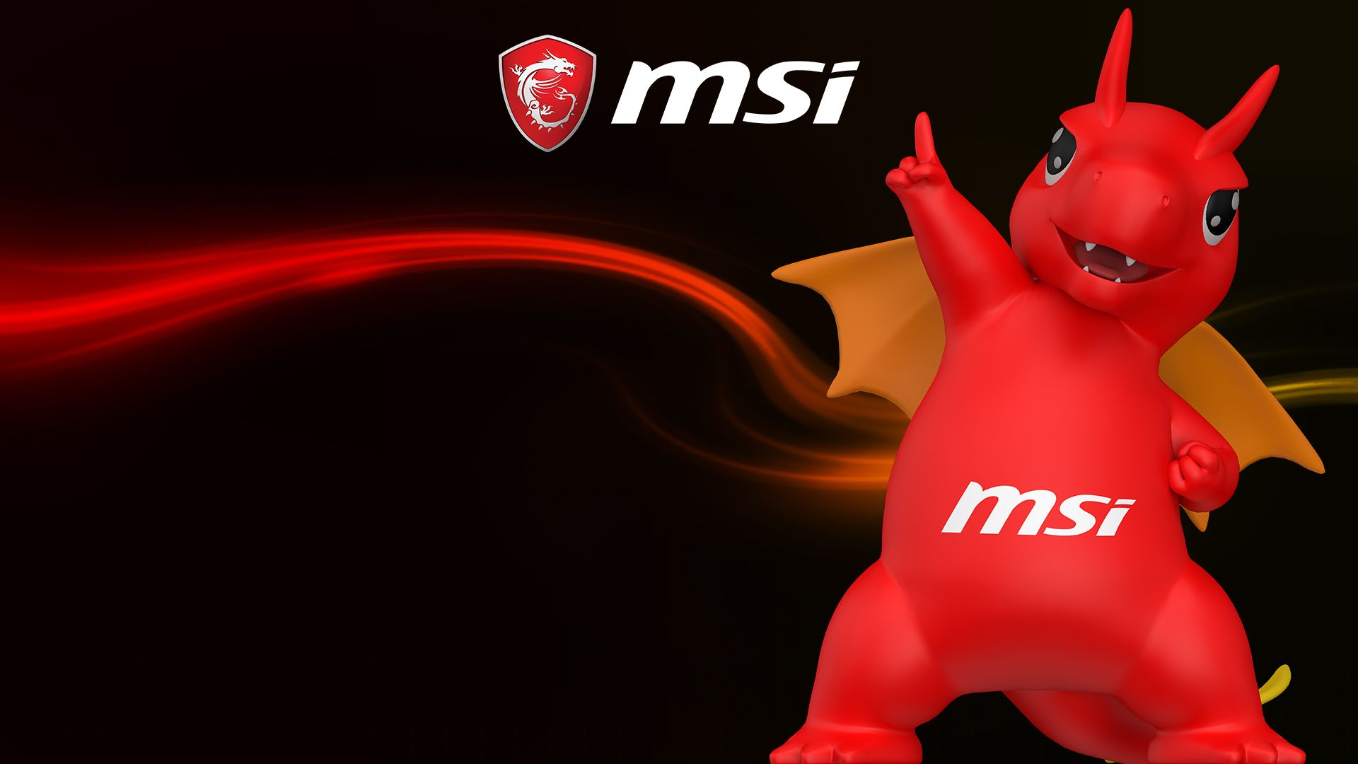 Drago rosso mascotte MSI, 1920x1080 Full HD, Laptop