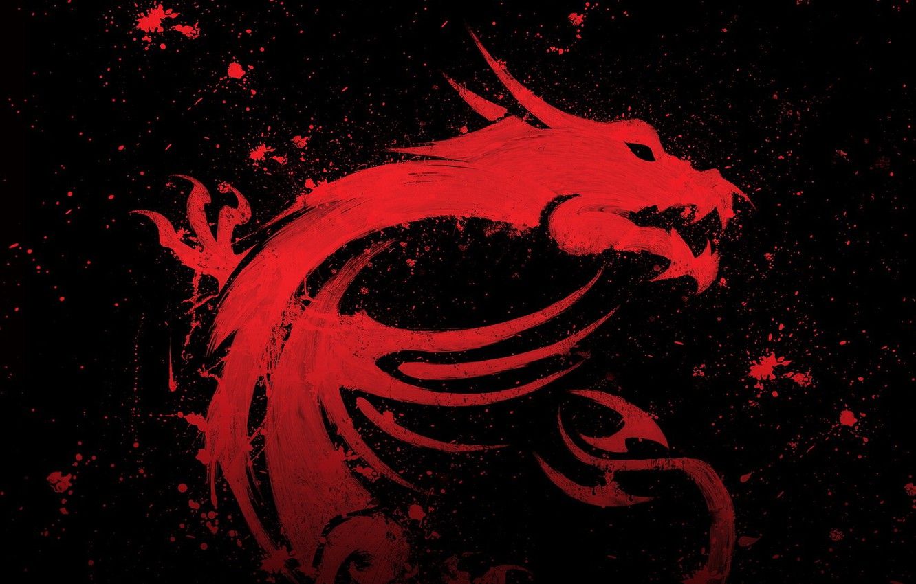 Drago rosso logo MSI, 1332x850 720p, PC